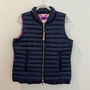 Lilly Pulitzer Navy Puffer Vest Size L